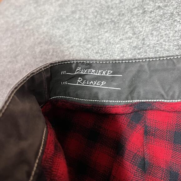 Eddie Bauer Pants Womens 0 Gray Legend Wash Boyfriend Flannel Lined Stretch - Picture 9 of 16